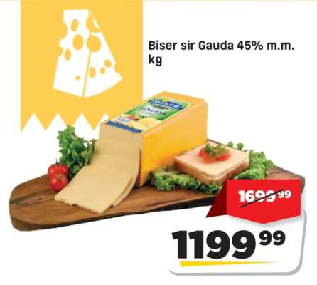 Biser sir gauda 45% m.m. kg