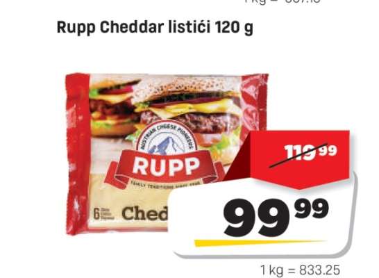 Rupp Cheddar listící 120 g