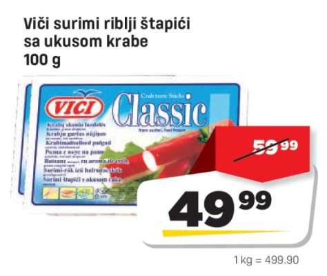 Viči surimi riblji štapići sa ukusom krabe