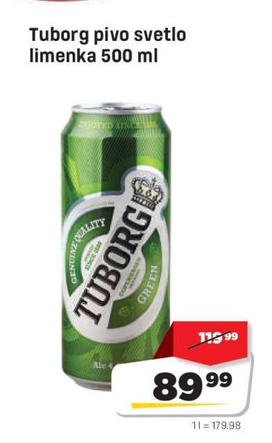 Tuborg pivo svetlo limenka 500 ml