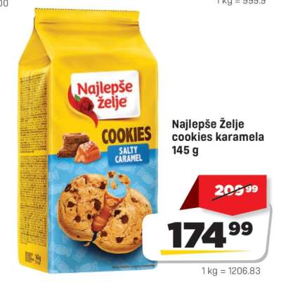 Najlepše Želje cookies karamela 145 g