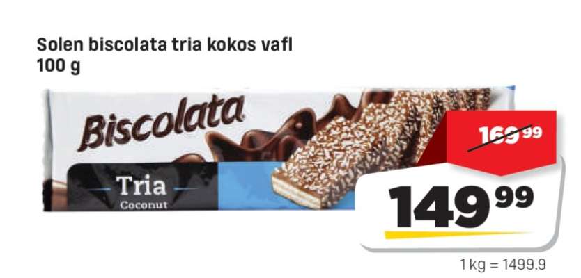 Solen biscolata tria kokos vafl