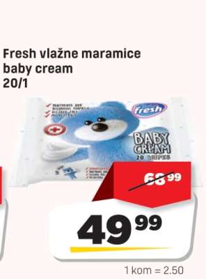 Fresh vlažne maramice baby cream 20/1