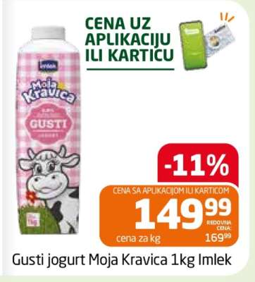 Gusti jogurt Moja Kravica 1kg Imlek