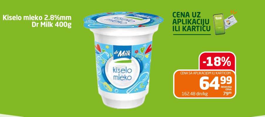 Kiselo mleko 2.8%mm Dr Milk 400g