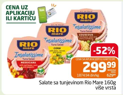Salate sa tunjevinom Rio Mare 160g