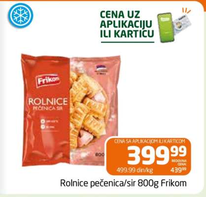 Rolnice pečenica/sir 800g Frikom