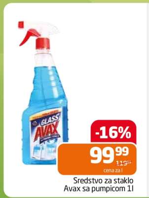 Sredstvo za staklo Avax sa pumpicom 1l