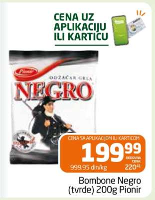 Bombone Negro (tvrde) 200g Pionir