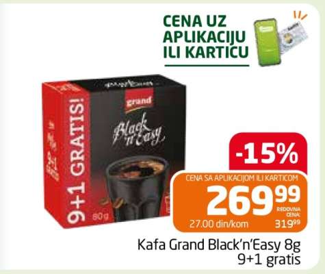 Kafa grand Black N Easy 8g 9+1 gratis