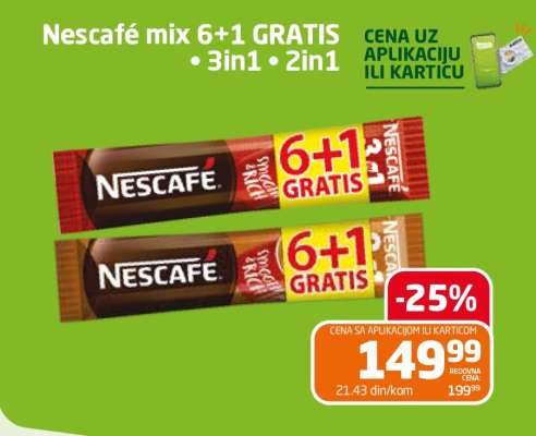 Nescafé mix 6+1 GRATIS