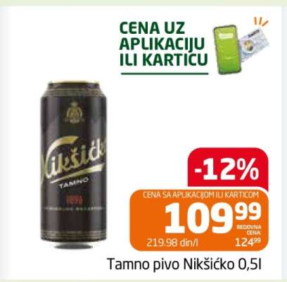 Tamno pivo Nikšićko 0,5l