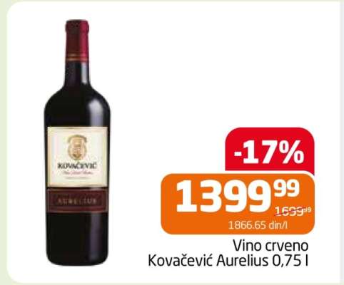 Vino crveno Kovačević Aurelius 0,75 l