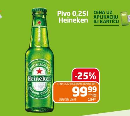 Pivo 0,25l Heineken
