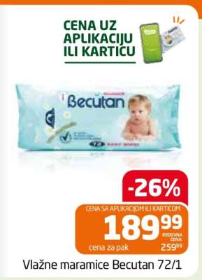 Vlažne maramice Becutan 72/1