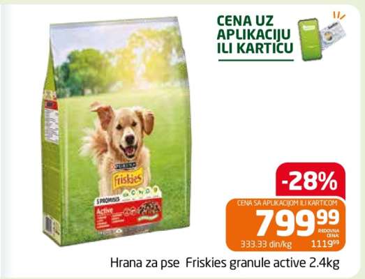 Hrana za pse Friskies granule active 2.4kg