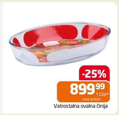 Vatrostalna ovalna činija
