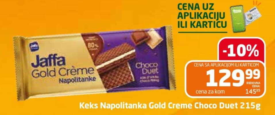 Keks Napolitanka Gold Creme Choco Duet 215g