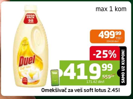 Omekšivač za veš soft lotus 2.45l