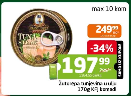 Žutorepa tunjevina u ulju 170g KFJ komadi