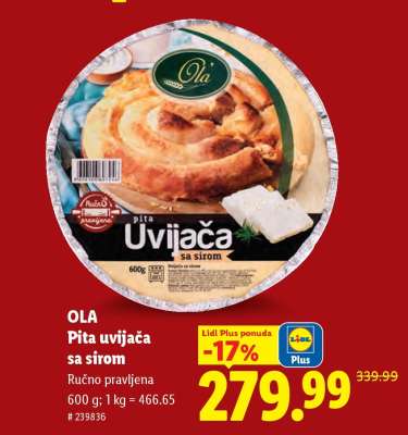 Ola Pita uvijača sa sirom