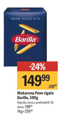 Makarona Pene rigate Barilla 500g