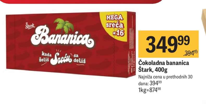 Čokoladna bananica Stark 400g
