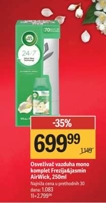 Osveživač vazduha mono komplet Frezija&jasmin AirWick, 250ml