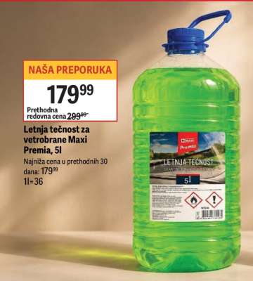 Letnja tečnost za vetrobrane Maxi Premia, 5l