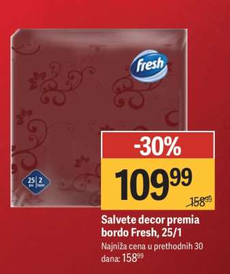 Salvete decor premia bordo Fresh, 25/1