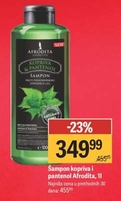 Šampon kopriva i pantenol Afrodita, 1l