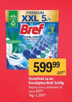 Osveživač za wc Eucalyptus Bref, 5x50g