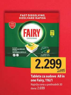 Tablete za sudove All in one Fairy, 116/1