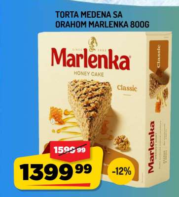 Torta medena sa orahom Marlenka 800g