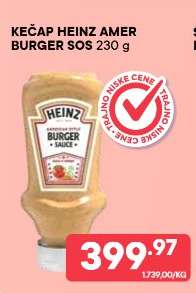 KEČAP HEINZ AMER BURGER SOS
