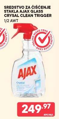 SREDSTVO ZA ČIŠĆENJE STAKLA AJAX GLASS CRYSAL CLEAN TRIGGER