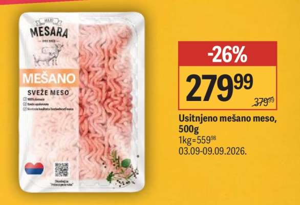 Usitnjeno mešano meso, 500g