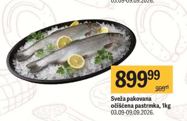 Sveža pakovana očišćena pastrmka, 1kg