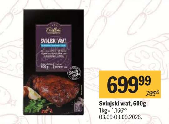 Svinjski vrat, 600g