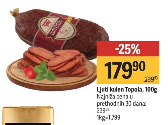 Ljuti kulen Topola, 100g
