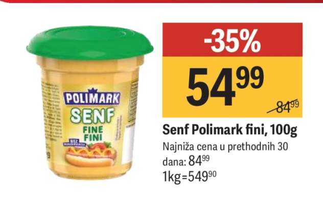 Senf Polimark fini, 100g