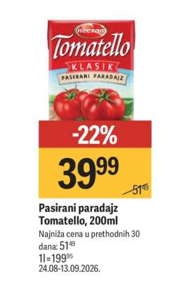 Pasirani paradajz Tomatello, 200ml