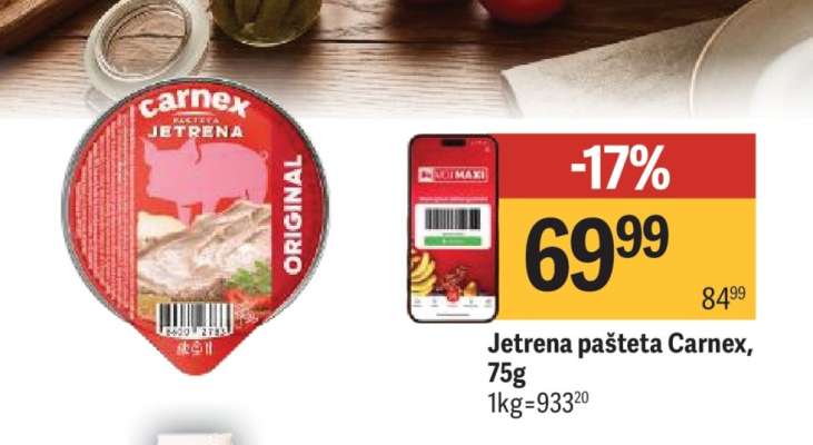 Jetrena pašteta Carnex 75g