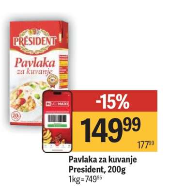 Pavlaka za kuvanje President 200g