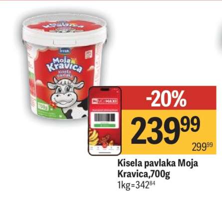 Kisela pavlaka Moja kravica 700g