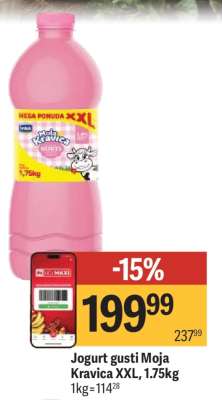 Jogurt gusti Moja Kravica XXL, 1.75kg