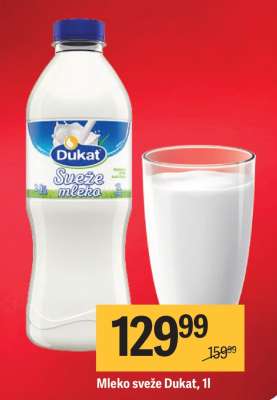 Mleko sveže Dukat, 1l