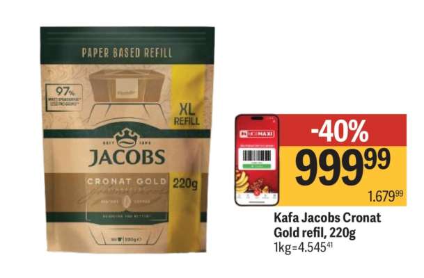 Kafa Jacobs Cronat Gold Refil, 220g