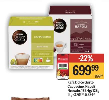 Kafa Dolce Gusto Cappucino, Napoli Nescafe, 186.4g/128g