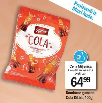 Bombone gumene Cola Kitbis, 100g